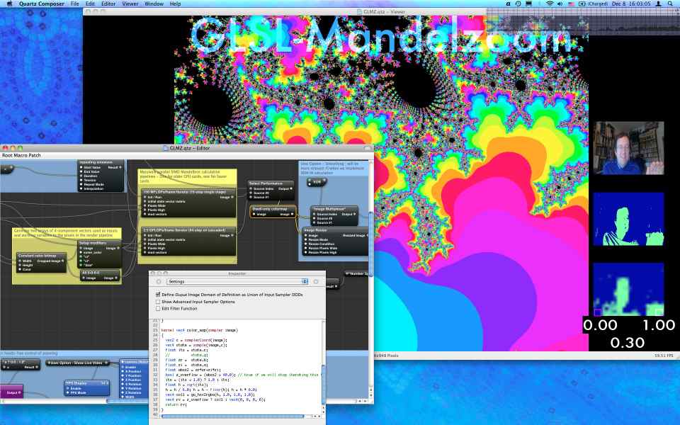 GLSL Mandelzoom in Quartz Composer